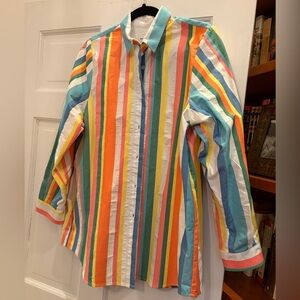 Eleanor Leftwich never worn striped cotton button up. Medium.